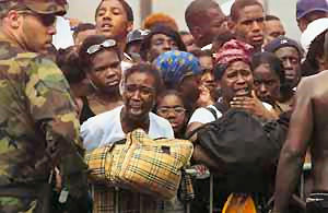 masses of hurricane victims