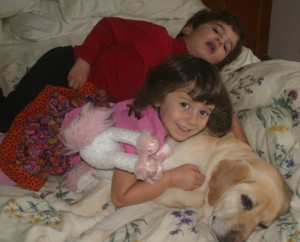 Miriam and Adin with Gede