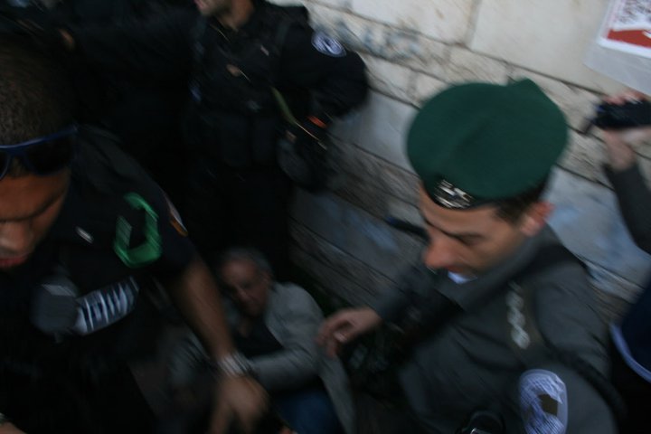 elderly sheikh jarrah protestor thrown by police to ground