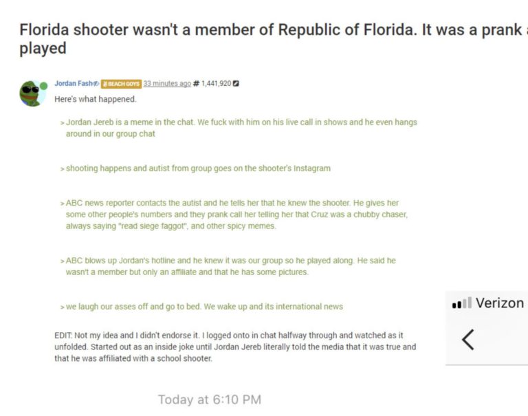 parkland neo nazi hoax adl