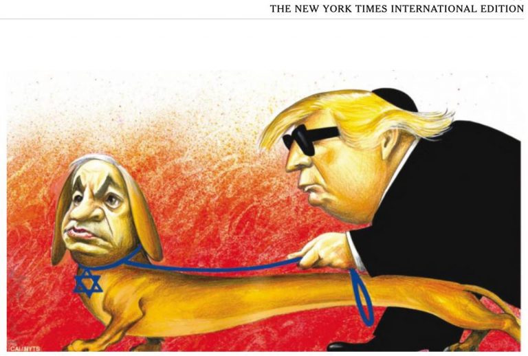 trump netanyahu censored nyt cartoon