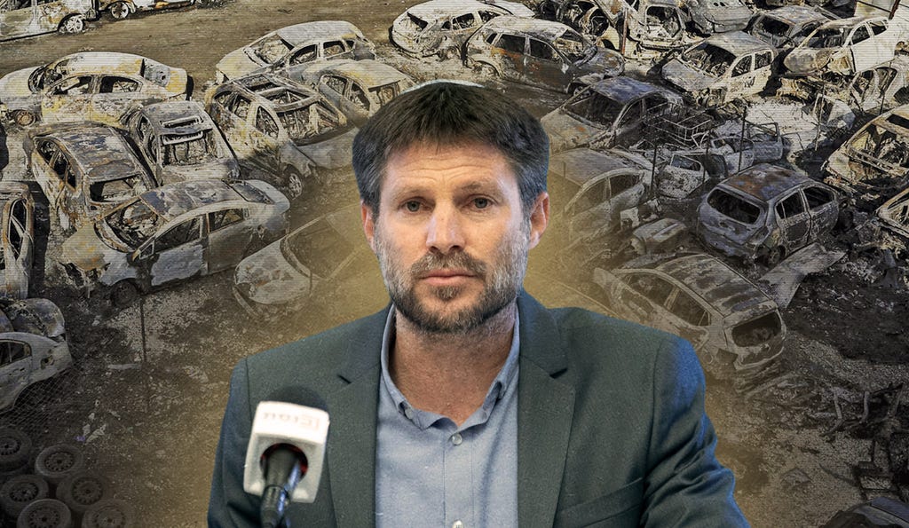 Smotrich superimposed on the devastation of the Huwara pogrom