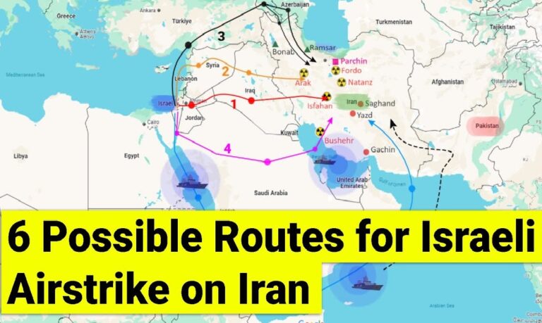iran strike route